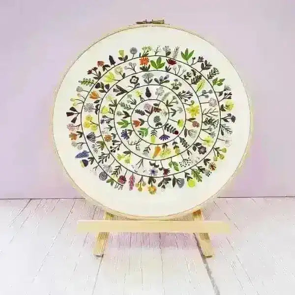 Round and Round the Garden, Pre Printed Embroidery Fabric Panel , Pre Printed Fabric Pattern , StitchDoodles , embroidery hoop kit, embroidery kits for adults, embroidery kits for beginners, hand embroidery, hand embroidery fabric, modern embroidery kits, unique embroidery kits , StitchDoodles , shop.stitchdoodles.com