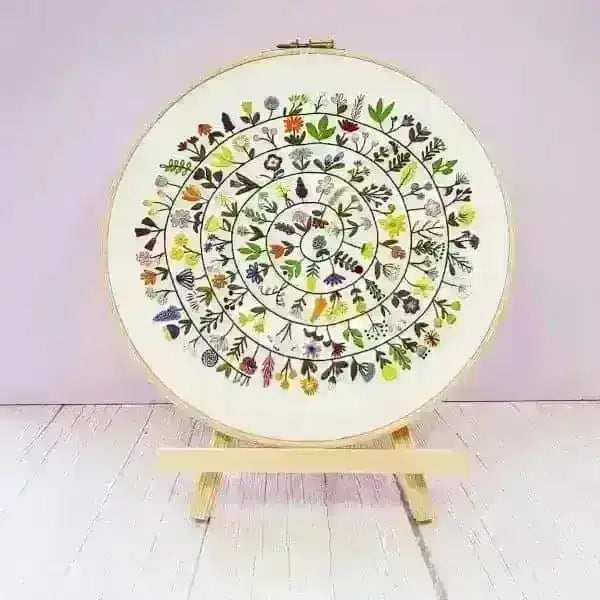 Round and Round the Garden, Pre Printed Embroidery Fabric Panel , Pre Printed Fabric Pattern , StitchDoodles , embroidery hoop kit, embroidery kits for adults, embroidery kits for beginners, hand embroidery, hand embroidery fabric, modern embroidery kits, unique embroidery kits , StitchDoodles , shop.stitchdoodles.com