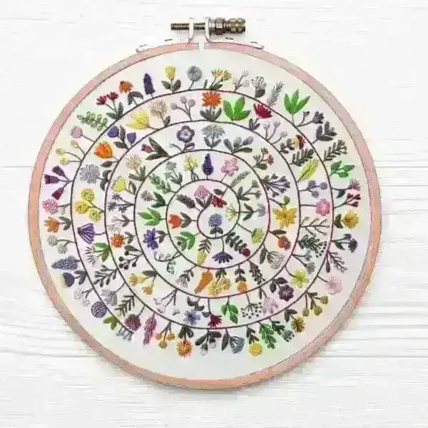 Round and Round the Garden, Pre Printed Embroidery Fabric Panel , Pre Printed Fabric Pattern , StitchDoodles , embroidery hoop kit, embroidery kits for adults, embroidery kits for beginners, hand embroidery, hand embroidery fabric, modern embroidery kits, unique embroidery kits , StitchDoodles , shop.stitchdoodles.com