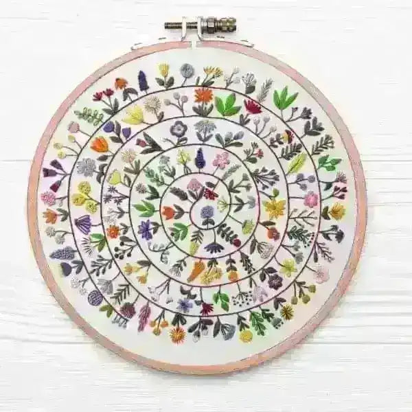 Round and Round the Garden, Pre Printed Embroidery Fabric Panel , Pre Printed Fabric Pattern , StitchDoodles , embroidery hoop kit, embroidery kits for adults, embroidery kits for beginners, hand embroidery, hand embroidery fabric, modern embroidery kits, unique embroidery kits , StitchDoodles , shop.stitchdoodles.com