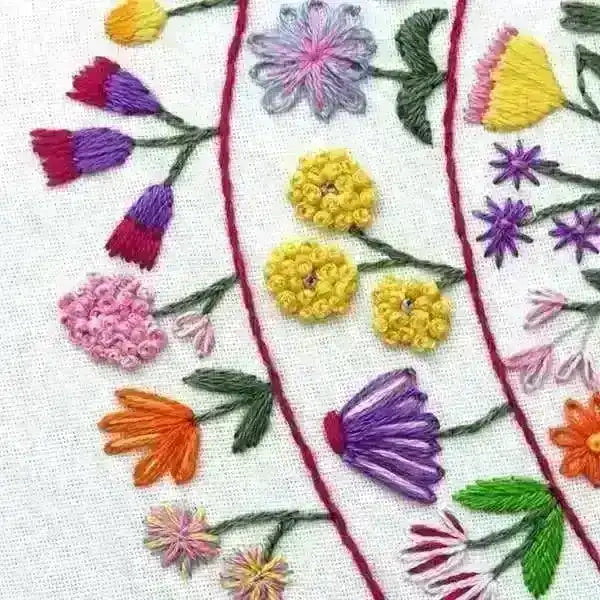Round and Round the Garden, Pre Printed Embroidery Fabric Panel , Pre Printed Fabric Pattern , StitchDoodles , embroidery hoop kit, embroidery kits for adults, embroidery kits for beginners, hand embroidery, hand embroidery fabric, modern embroidery kits, unique embroidery kits , StitchDoodles , shop.stitchdoodles.com