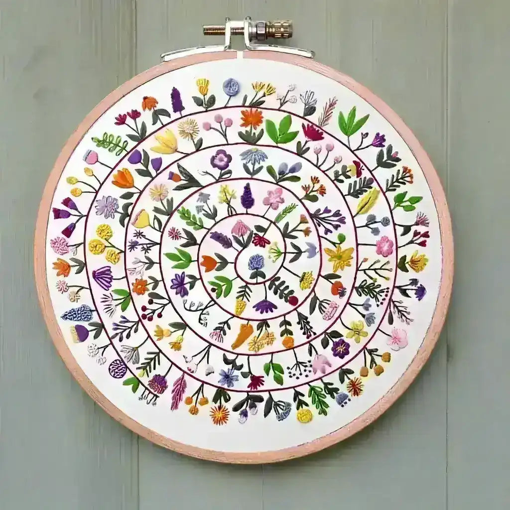 Round and Round the Garden, Pre Printed Embroidery Fabric Panel , Pre Printed Fabric Pattern , StitchDoodles , embroidery hoop kit, embroidery kits for adults, embroidery kits for beginners, hand embroidery, hand embroidery fabric, modern embroidery kits, unique embroidery kits , StitchDoodles , shop.stitchdoodles.com