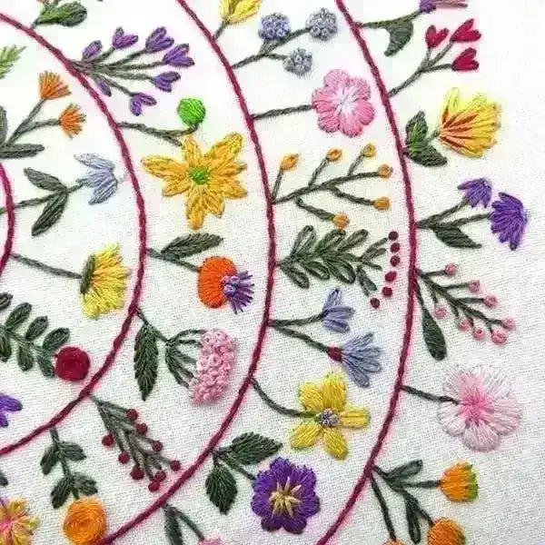 Round and Round the Garden, Pre Printed Embroidery Fabric Panel , Pre Printed Fabric Pattern , StitchDoodles , embroidery hoop kit, embroidery kits for adults, embroidery kits for beginners, hand embroidery, hand embroidery fabric, modern embroidery kits, unique embroidery kits , StitchDoodles , shop.stitchdoodles.com