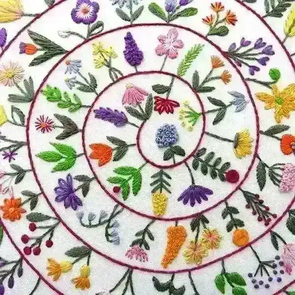 Round and Round the Garden, Pre Printed Embroidery Fabric Panel , Pre Printed Fabric Pattern , StitchDoodles , embroidery hoop kit, embroidery kits for adults, embroidery kits for beginners, hand embroidery, hand embroidery fabric, modern embroidery kits, unique embroidery kits , StitchDoodles , shop.stitchdoodles.com