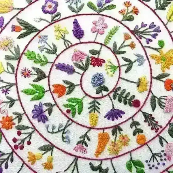 Round and Round the Garden, Pre Printed Embroidery Fabric Panel , Pre Printed Fabric Pattern , StitchDoodles , embroidery hoop kit, embroidery kits for adults, embroidery kits for beginners, hand embroidery, hand embroidery fabric, modern embroidery kits, unique embroidery kits , StitchDoodles , shop.stitchdoodles.com