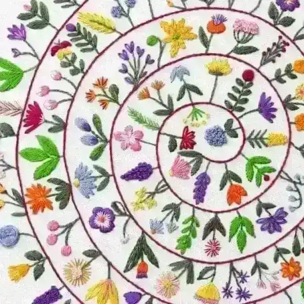Round and Round the Garden, Pre Printed Embroidery Fabric Panel , Pre Printed Fabric Pattern , StitchDoodles , embroidery hoop kit, embroidery kits for adults, embroidery kits for beginners, hand embroidery, hand embroidery fabric, modern embroidery kits, unique embroidery kits , StitchDoodles , shop.stitchdoodles.com