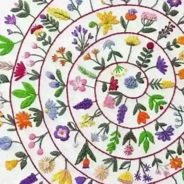 Round and Round the Garden, Pre Printed Embroidery Fabric Panel , Pre Printed Fabric Pattern , StitchDoodles , embroidery hoop kit, embroidery kits for adults, embroidery kits for beginners, hand embroidery, hand embroidery fabric, modern embroidery kits, unique embroidery kits , StitchDoodles , shop.stitchdoodles.com