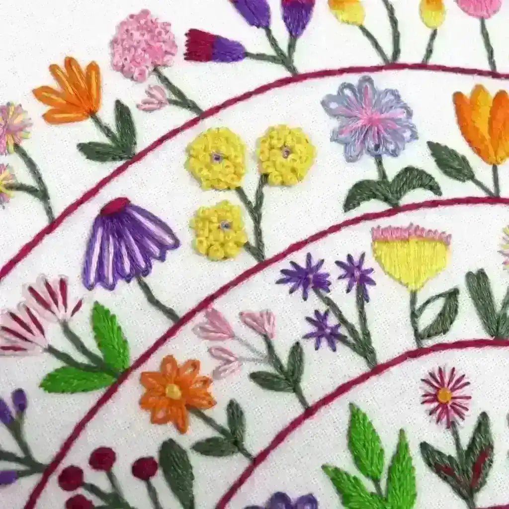 Round and Round the Garden, Pre Printed Embroidery Fabric Panel , Pre Printed Fabric Pattern , StitchDoodles , embroidery hoop kit, embroidery kits for adults, embroidery kits for beginners, hand embroidery, hand embroidery fabric, modern embroidery kits, unique embroidery kits , StitchDoodles , shop.stitchdoodles.com