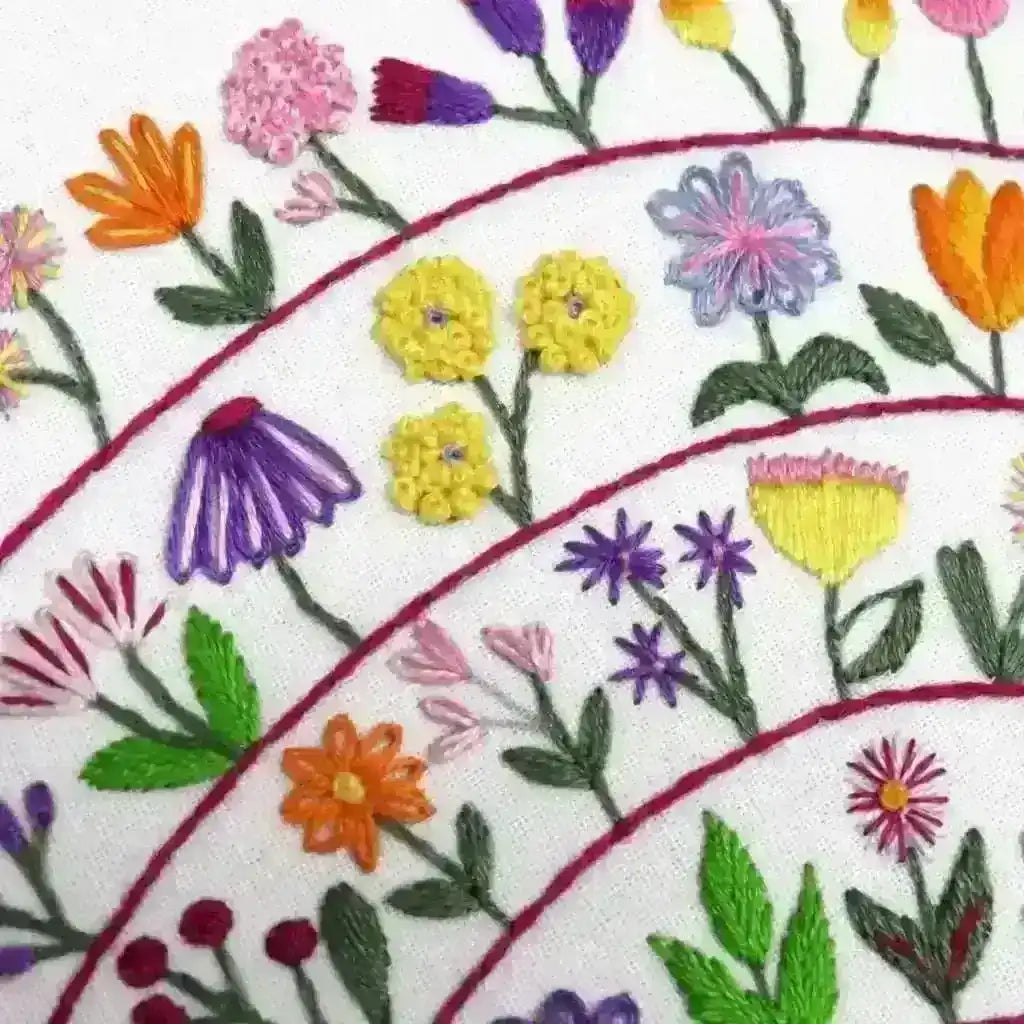 Round and Round the Garden, Pre Printed Embroidery Fabric Panel , Pre Printed Fabric Pattern , StitchDoodles , embroidery hoop kit, embroidery kits for adults, embroidery kits for beginners, hand embroidery, hand embroidery fabric, modern embroidery kits, unique embroidery kits , StitchDoodles , shop.stitchdoodles.com