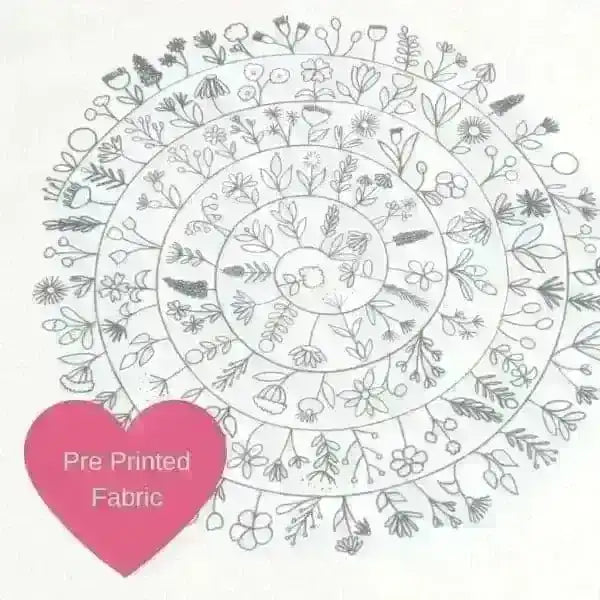 Round and Round the Garden, Pre Printed Embroidery Fabric Panel , Pre Printed Fabric Pattern , StitchDoodles , embroidery hoop kit, embroidery kits for adults, embroidery kits for beginners, hand embroidery, hand embroidery fabric, modern embroidery kits, unique embroidery kits , StitchDoodles , shop.stitchdoodles.com