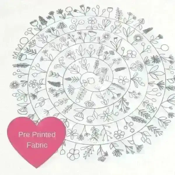 Round and Round the Garden, Pre Printed Embroidery Fabric Panel , Pre Printed Fabric Pattern , StitchDoodles , embroidery hoop kit, embroidery kits for adults, embroidery kits for beginners, hand embroidery, hand embroidery fabric, modern embroidery kits, unique embroidery kits , StitchDoodles , shop.stitchdoodles.com