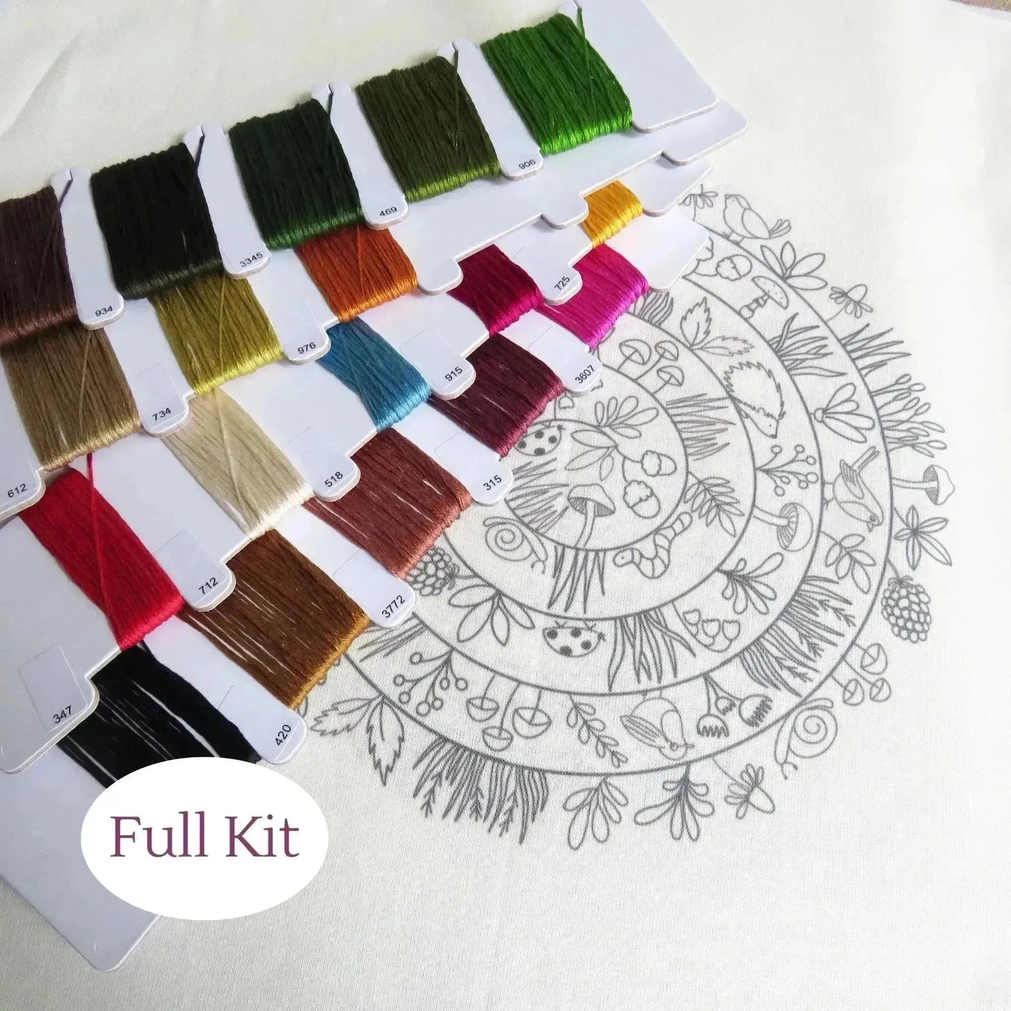 Round & Round the Woodland Hand Embroidery Kit , Embroidery Kit , StitchDoodles , embroidery hoop kit, Embroidery Kit, embroidery kit for adults, embroidery kit fro beginners, flower month pattern, hand embroidery, hand embroidery pattern, modern embroidery kits, Printed Pattern, wildlife embroidery, year of flowes , StitchDoodles , shop.stitchdoodles.com