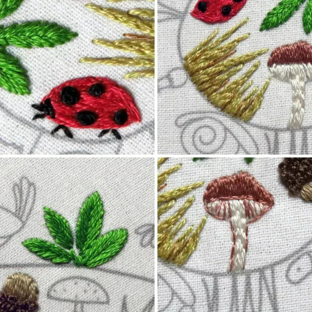 Round & Round the Woodland Hand Embroidery Kit , Embroidery Kit , StitchDoodles , embroidery hoop kit, Embroidery Kit, embroidery kit for adults, embroidery kit fro beginners, flower month pattern, hand embroidery, hand embroidery pattern, modern embroidery kits, Printed Pattern, wildlife embroidery, year of flowes , StitchDoodles , shop.stitchdoodles.com