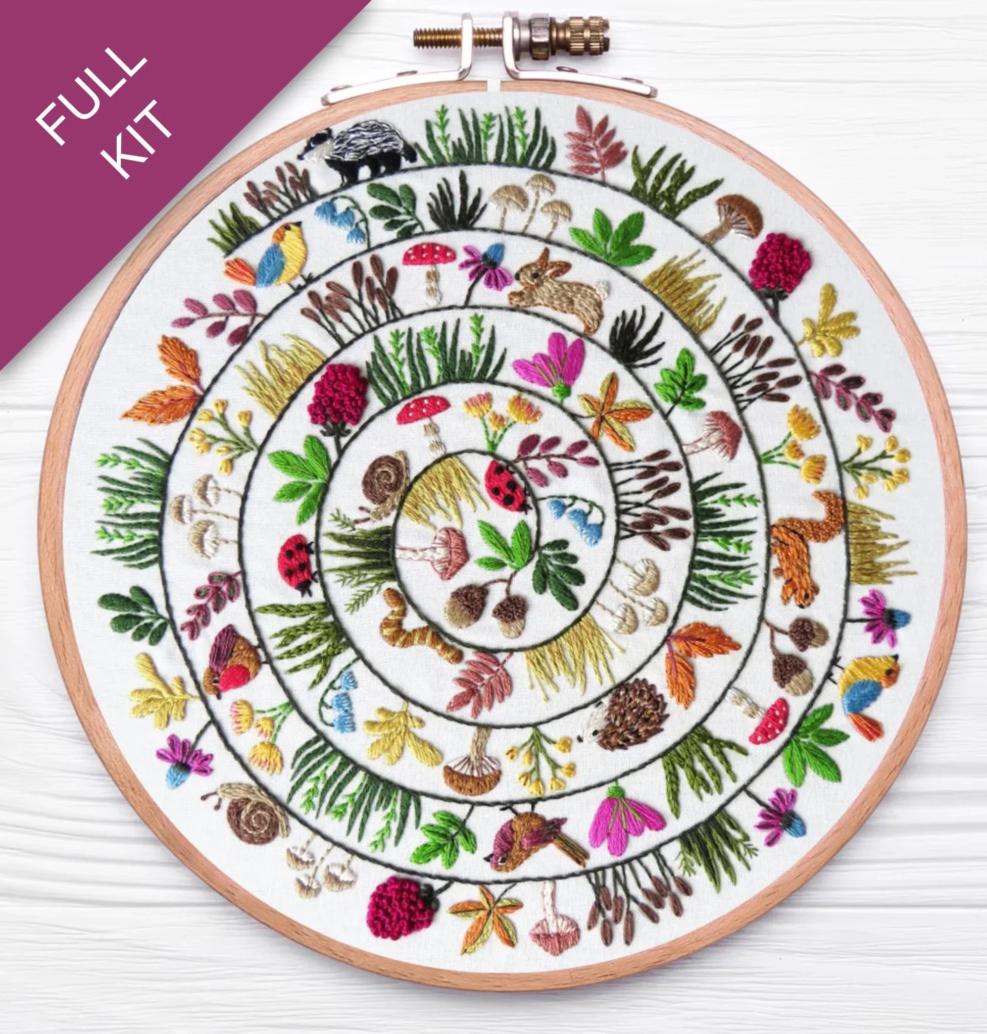 Round & Round the Woodland Hand Embroidery Kit