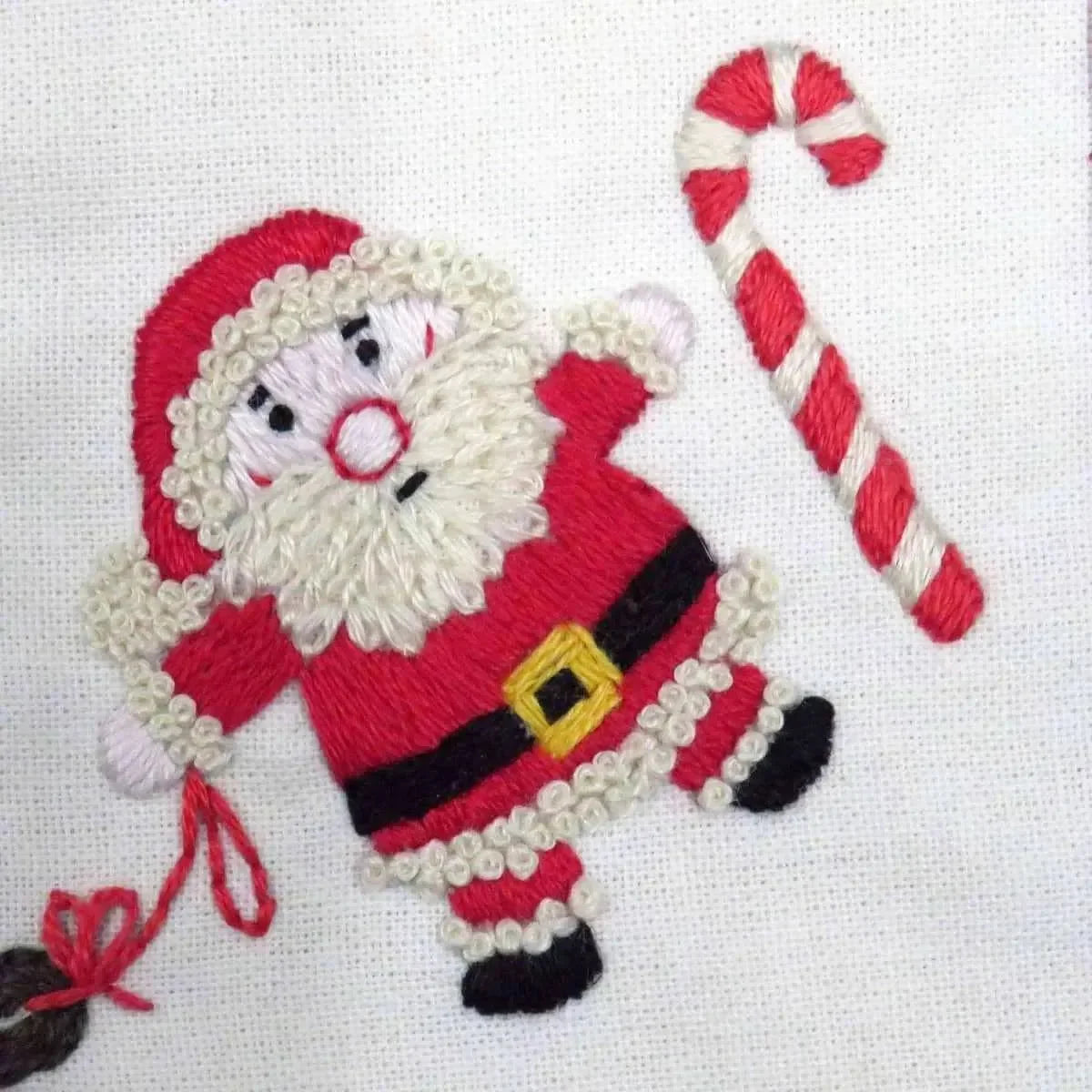 Santa's on his Way Christmas Pre Printed Embroidery Fabric Panel , Pre Printed Fabric Pattern , StitchDoodles , christmas, embroidery hoop kit, embroidery kit for adults, embroidery kit for beginers, hand embroidery, hand embroidery fabric , StitchDoodles , shop.stitchdoodles.com