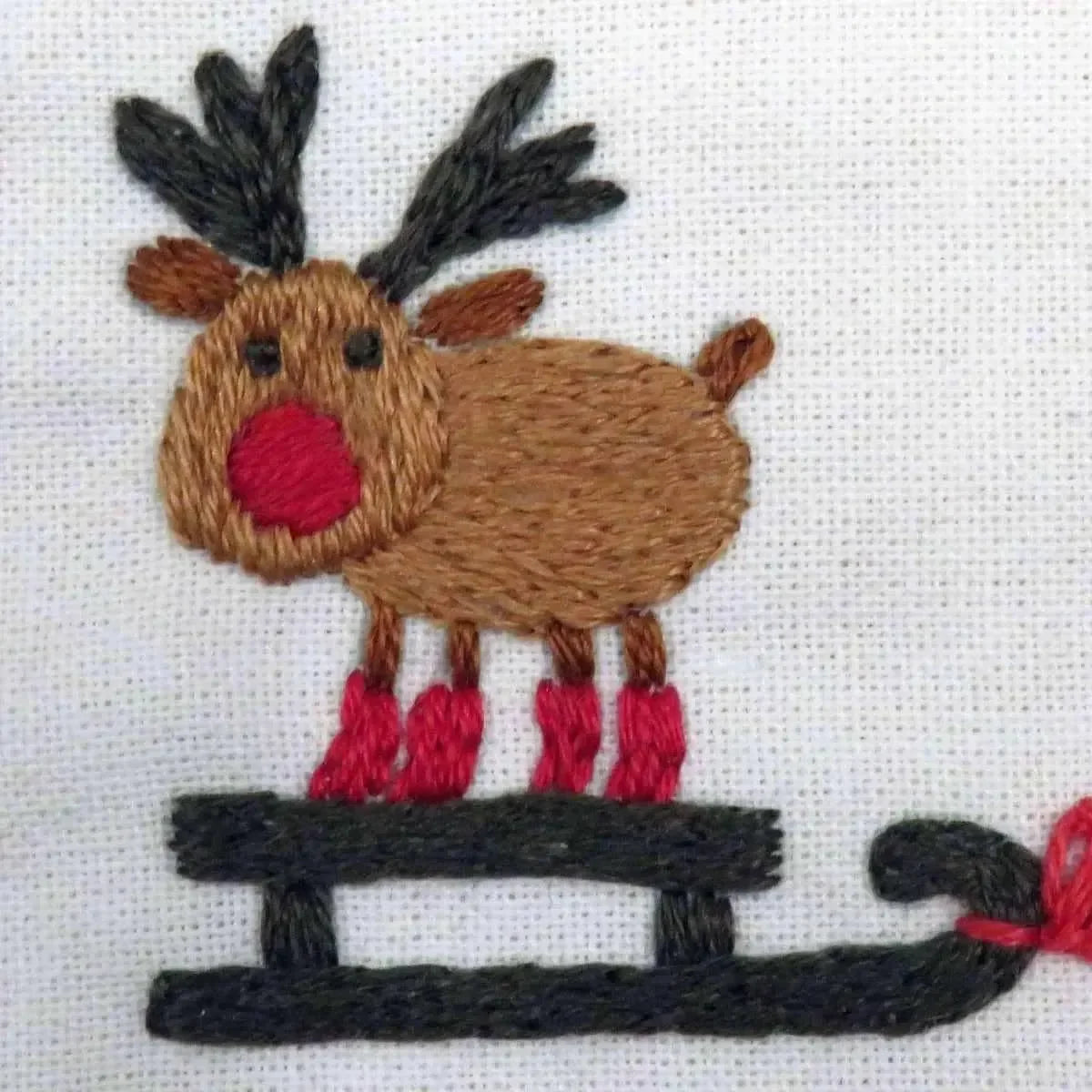 Santa's on his Way Christmas Pre Printed Embroidery Fabric Panel , Pre Printed Fabric Pattern , StitchDoodles , christmas, embroidery hoop kit, embroidery kit for adults, embroidery kit for beginers, hand embroidery, hand embroidery fabric , StitchDoodles , shop.stitchdoodles.com