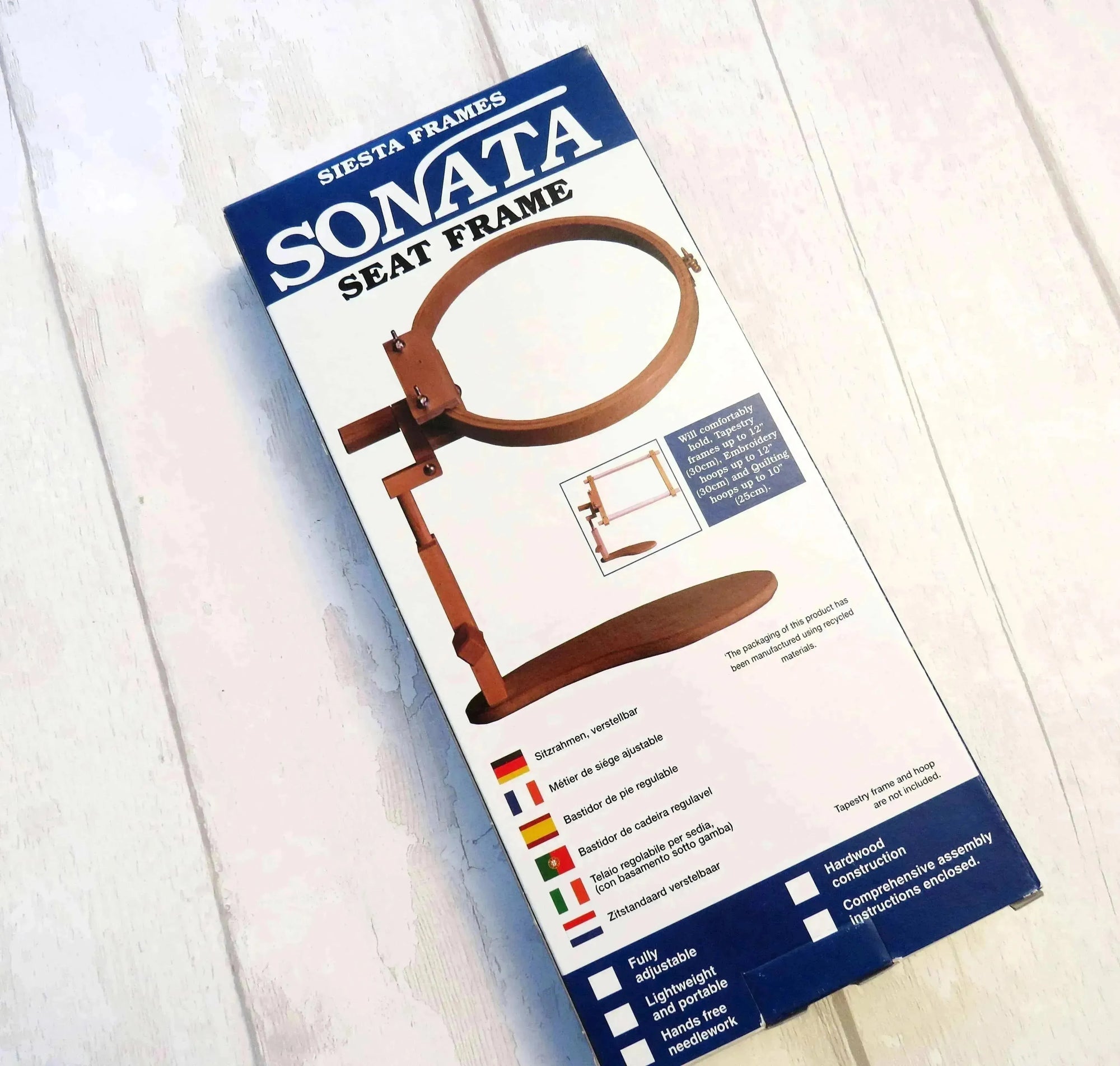 Siesta Sonata Seat Frame made from high quality wood , Embroidery Supplies , Siesta , embroidery hoop, embroidery hoop kit, embroidery kit for adults, embroidery kit for beginers, hand embroidery, sonata seat stand , StitchDoodles , shop.stitchdoodles.com