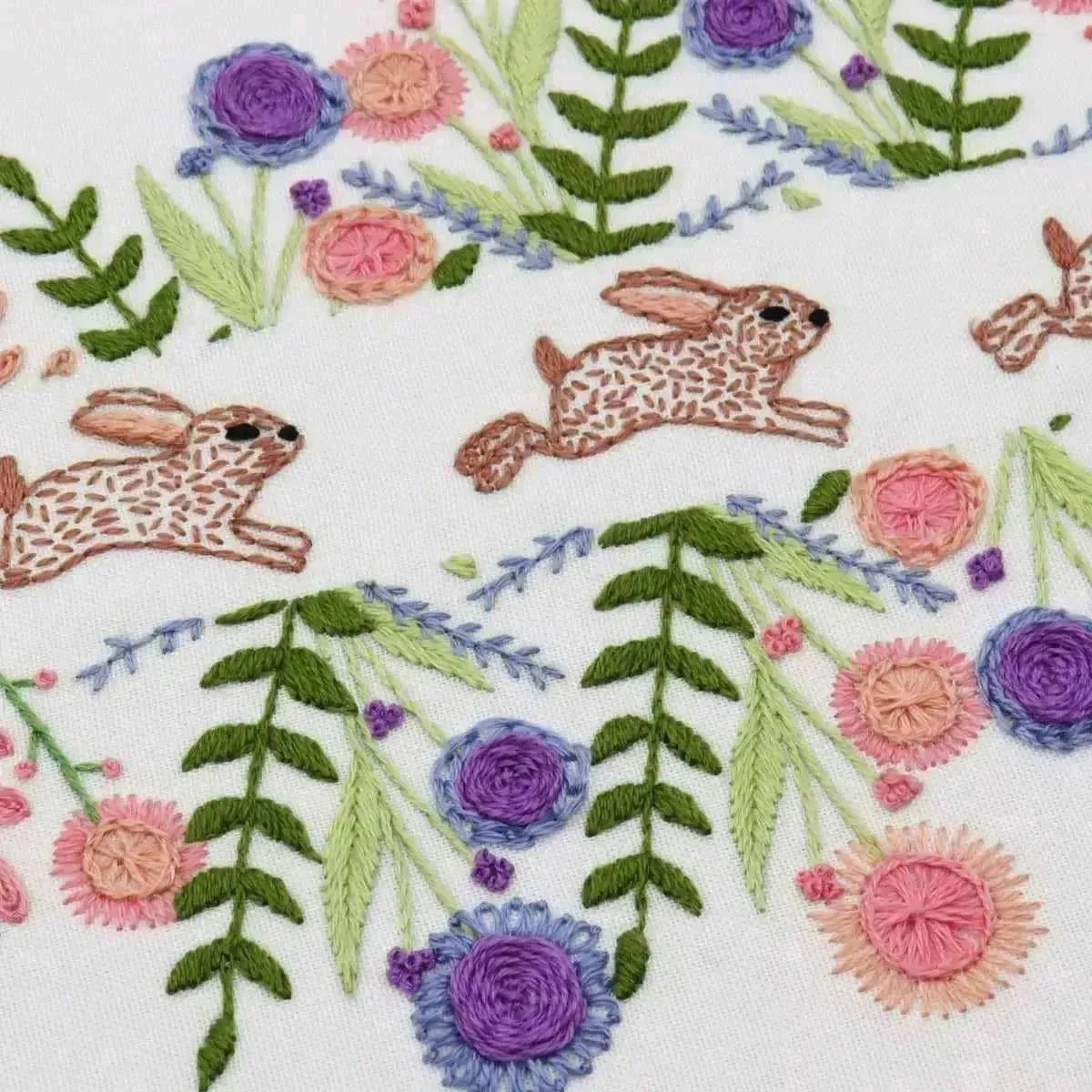 Spring Rabbits Hand Embroidery Kit , Embroidery Kit , StitchDoodles , beginner embroidery, embroidery hoop kit, embroidery kit for adults, embroidery kit for beginers, hand embroidery kit, hand embroidery pattern, hand embroidery thread, nurge, nurge hoop, nurse kit , StitchDoodles , shop.stitchdoodles.com