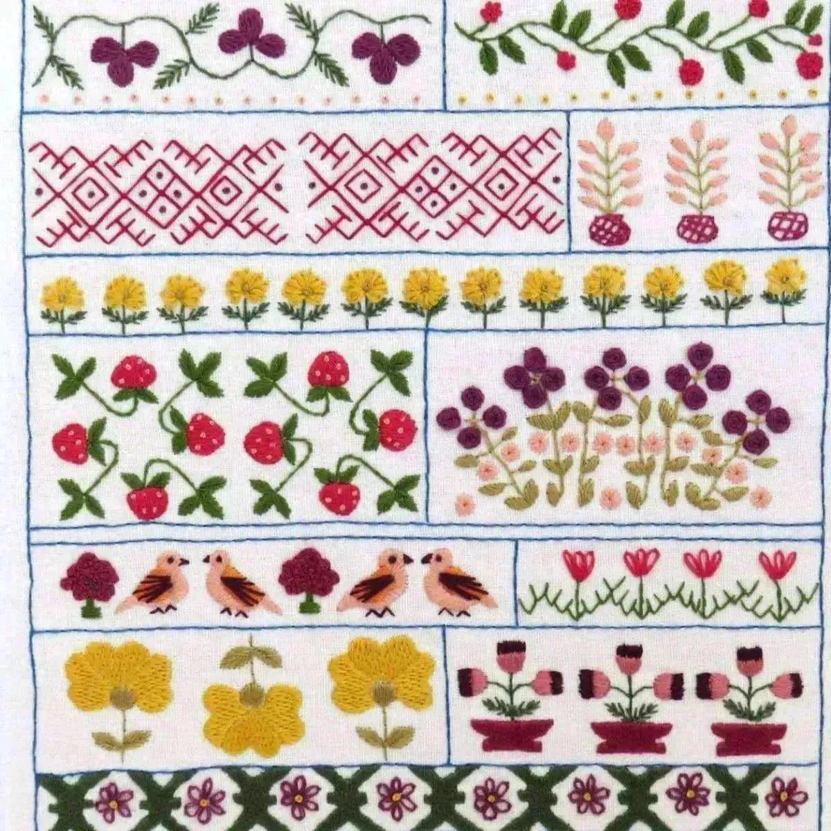 Spring Sampler, PDF Hand Embroidery Pattern , PDF Download , StitchDoodles , embroidery hoop kit, embroidery kit for adults, embroidery kit for beginers, hand embroidery, PDF pattern , StitchDoodles , shop.stitchdoodles.com