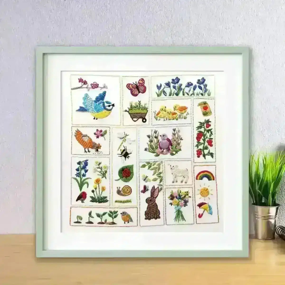 Spring Splendour Hand Embroidery Kit , Embroidery Kit , StitchDoodles , bird embroidery, embroidery hoop kit, embroidery kit for adults, embroidery kit for beginers, flower embroidery, hand embroidery, spring embroidery, spring embroidery kit, spring pattern, winter embroidery , StitchDoodles , shop.stitchdoodles.com