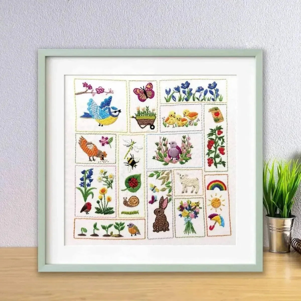 Spring Splendour Hand Embroidery Kit , Embroidery Kit , StitchDoodles , bird embroidery, embroidery hoop kit, embroidery kit for adults, embroidery kit for beginers, flower embroidery, hand embroidery, spring embroidery, spring embroidery kit, spring pattern, winter embroidery , StitchDoodles , shop.stitchdoodles.com