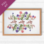 Spring Rabbits hand Embroidery Kit for Beginners