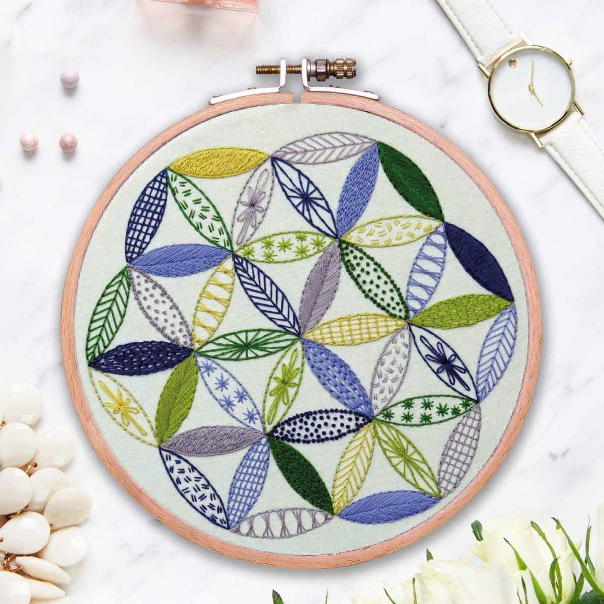 Beginners Embroidery Stitch Practice kit, 3 Sets Embroidery Kit to Learn 30  Different Stitches for Craft Lover Hand Stitch with Embroidery Fabric with