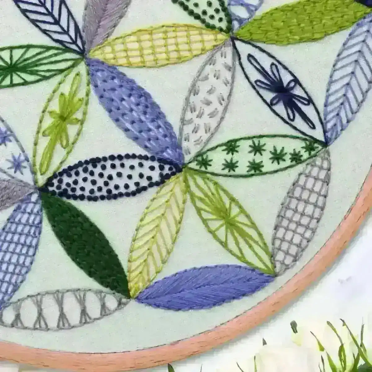 Starflower Sampler, Pre Printed Embroidery Fabric Panel , Pre Printed Fabric Pattern , StitchDoodles , beginer sampler, embroidery hoop kit, Embroidery Kit, embroidery kit for adults, embroidery kit for beginners, embroidery kits for adults, embroidery kits for beginers, embroidery pattern, embroidery sampler, flower sampler, hand embroidery, hand embroidery fabric, modern embroidery kits, PDF pattern, sampler , StitchDoodles , shop.stitchdoodles.com