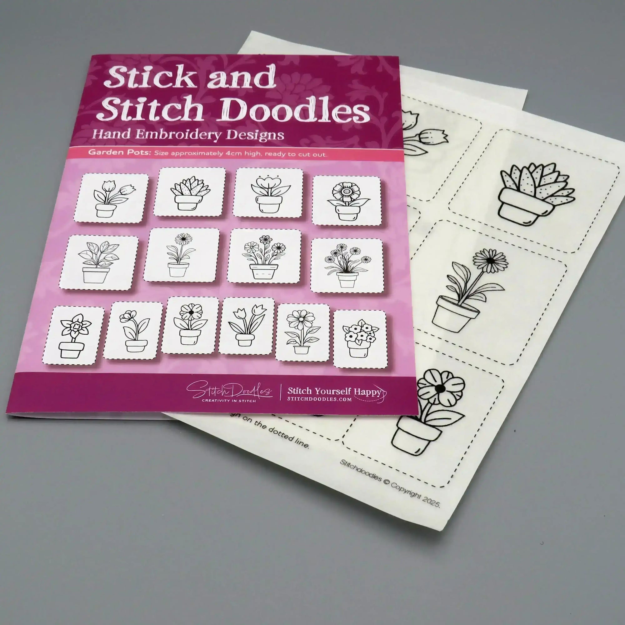 Stick and Stitch Doodles, Embroidery Garden Plant Pots , embroidery pattern , StitchDoodles , embroidery pattern, Embroidery Supplies, embroidery thread, hand embroidery, hand embroidery pattern, new, stick and stitch , StitchDoodles , shop.stitchdoodles.com