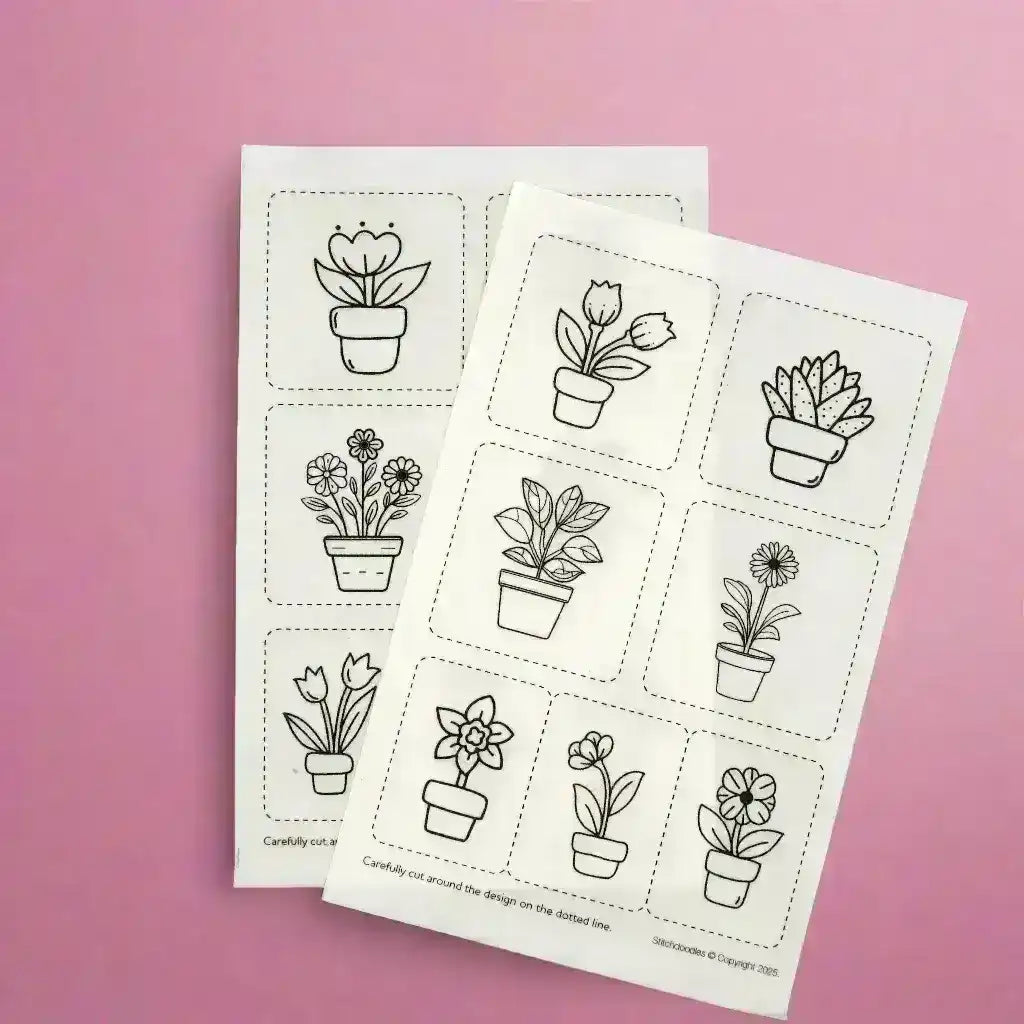 Stick and Stitch Doodles, Embroidery Garden Plant Pots , embroidery pattern , StitchDoodles , embroidery pattern, Embroidery Supplies, embroidery thread, hand embroidery, hand embroidery pattern, new, stick and stitch , StitchDoodles , shop.stitchdoodles.com