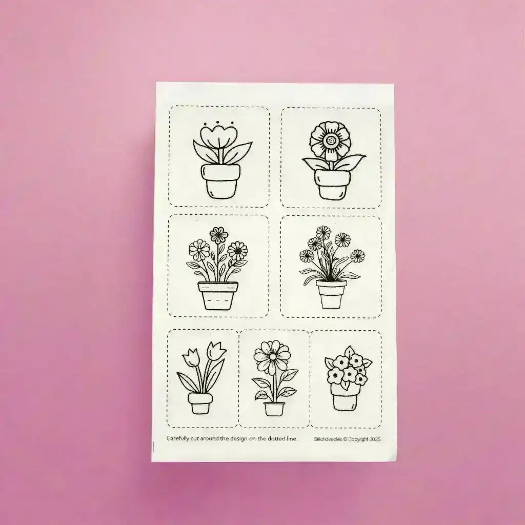 Stick and Stitch Doodles, Embroidery Garden Plant Pots , embroidery pattern , StitchDoodles , embroidery pattern, Embroidery Supplies, embroidery thread, hand embroidery, hand embroidery pattern, new, stick and stitch , StitchDoodles , shop.stitchdoodles.com