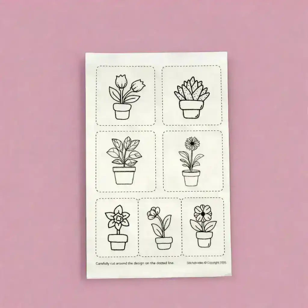 Stick and Stitch Doodles, Embroidery Garden Plant Pots , embroidery pattern , StitchDoodles , embroidery pattern, Embroidery Supplies, embroidery thread, hand embroidery, hand embroidery pattern, new, stick and stitch , StitchDoodles , shop.stitchdoodles.com