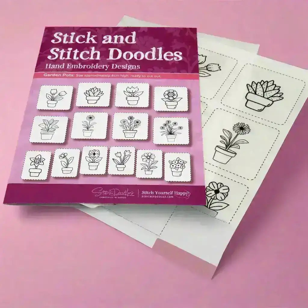 Stick and Stitch Doodles, Embroidery Garden Plant Pots , embroidery pattern , StitchDoodles , embroidery pattern, Embroidery Supplies, embroidery thread, hand embroidery, hand embroidery pattern, new, stick and stitch , StitchDoodles , shop.stitchdoodles.com