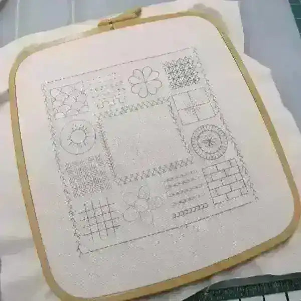 Stitch Explorer Sampler Design Template for Transfer - sloooow stitching , PDF Pattern , StitchDoodles , embroidery hoop kit, Embroidery Kit, embroidery kits for adults, embroidery kits for beginners, embroidery pattern, hand embroidery, hand embroidery fabric, modern embroidery kits, PDF pattern, sampler embroidery, unique embroidery kits , StitchDoodles , shop.stitchdoodles.com