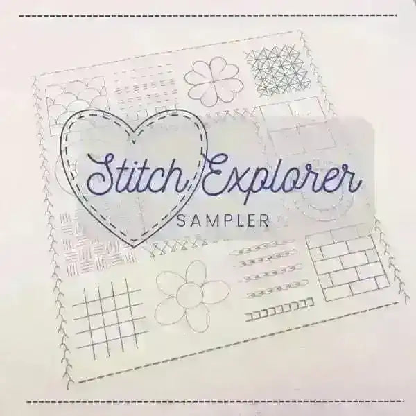 Stitch Explorer Sampler, Pre Printed Embroidery Fabric Panel - sloooow stitching , Pre Printed Fabric Pattern , StitchDoodles , embroidery hoop kit, Embroidery Kit, embroidery kits for adults, embroidery kits for beginners, embroidery pattern, hand embroidery, hand embroidery fabric, modern embroidery kits, PDF pattern, sampler embroidery, unique embroidery kits , StitchDoodles , shop.stitchdoodles.com