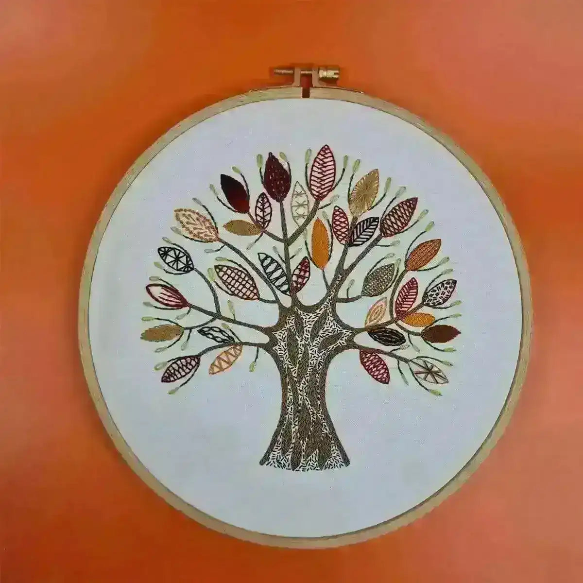 Stitch Fun with Leaves Pre Printed Embroidery Fabric Pattern , Pre Printed Fabric Pattern , StitchDoodles , embroidery hoop kit, embroidery kit for adults, embroidery kit for beginners, embroidery kits for adults, embroidery kits for beginers, hand embroidery, hand embroidery pattern, modern embroidery kits, Printed Pattern , StitchDoodles , shop.stitchdoodles.com