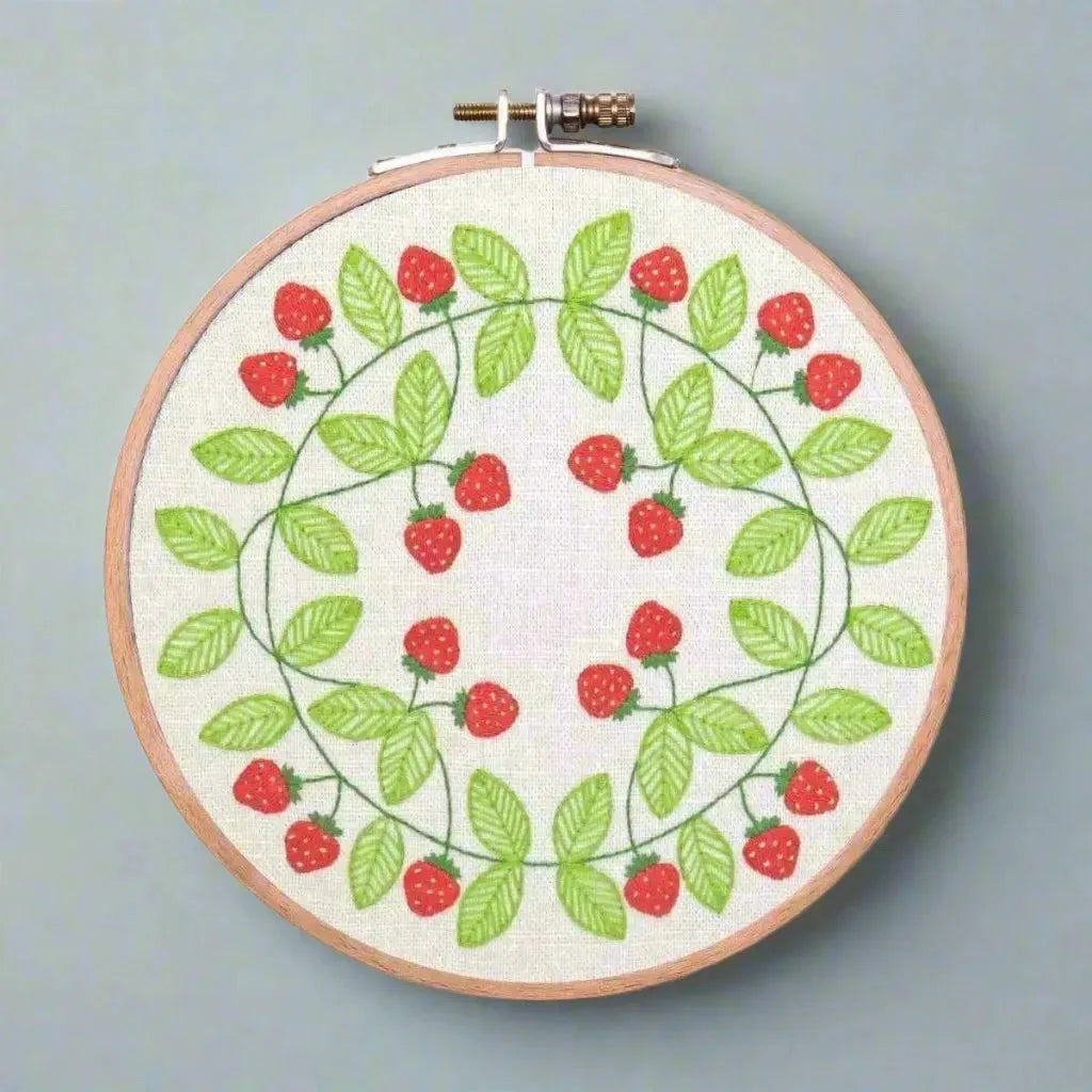 Strawberry Swirl, Hand Embroidery Pattern , PDF Download , StitchDoodles , embroidery hoop kit, embroidery kit for adults, embroidery kit for beginners, embroidery kits for adults, embroidery kits for beginers, hand embroidery, modern embroidery kits, PDF pattern , StitchDoodles , shop.stitchdoodles.com
