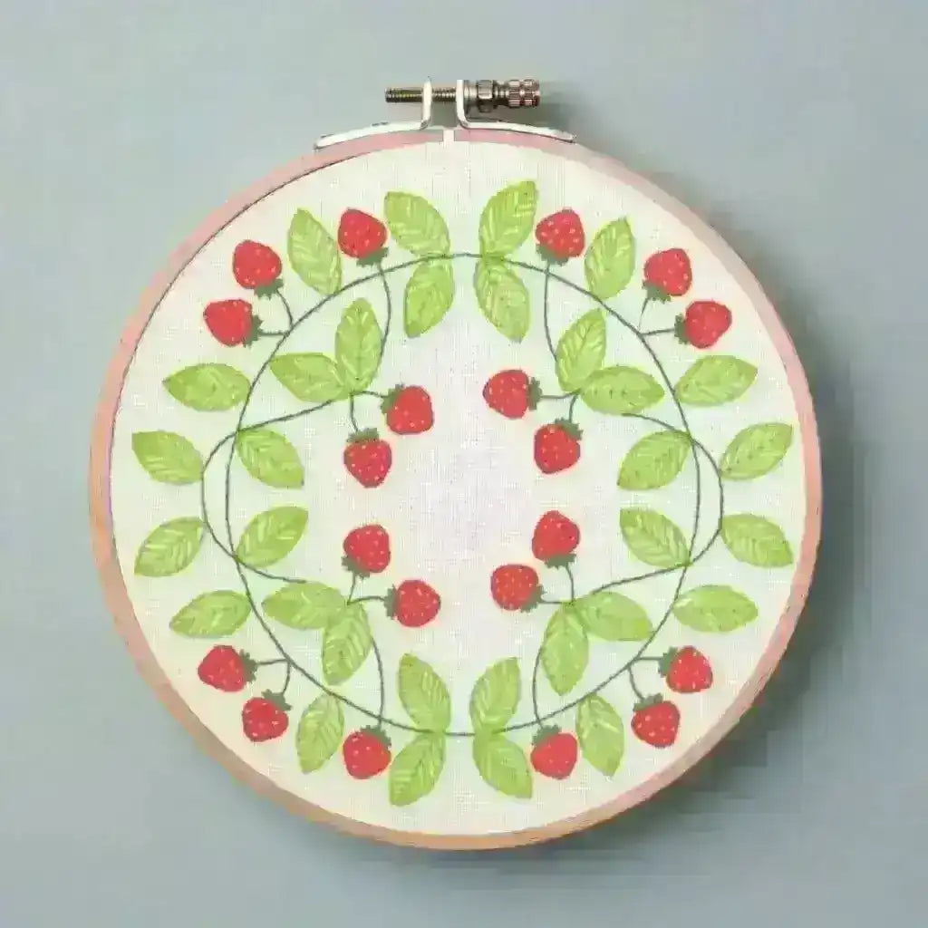 Strawberry Swirl, Hand Embroidery Pattern , PDF Download , StitchDoodles , embroidery hoop kit, embroidery kit for adults, embroidery kit for beginners, embroidery kits for adults, embroidery kits for beginers, hand embroidery, modern embroidery kits, PDF pattern , StitchDoodles , shop.stitchdoodles.com