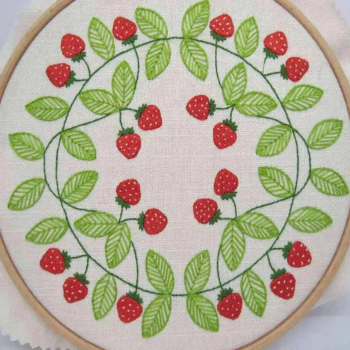 Strawberry Swirl, Hand Embroidery Pattern , PDF Download , StitchDoodles , embroidery hoop kit, embroidery kit for adults, embroidery kit for beginners, embroidery kits for adults, embroidery kits for beginers, hand embroidery, modern embroidery kits, PDF pattern , StitchDoodles , shop.stitchdoodles.com