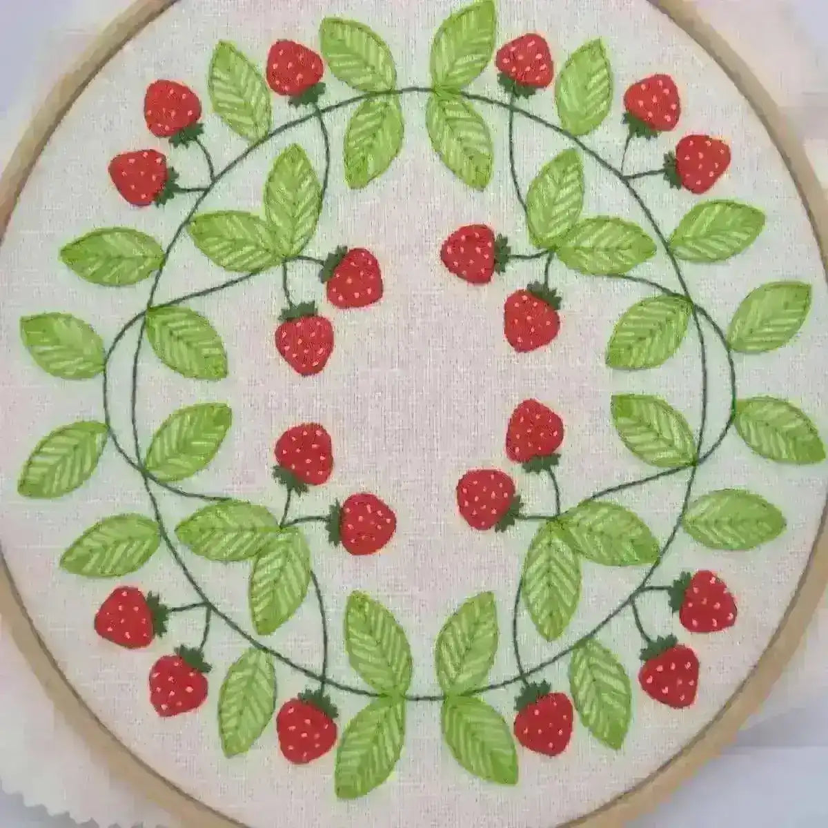Strawberry Swirl, Hand Embroidery Pattern , PDF Download , StitchDoodles , embroidery hoop kit, embroidery kit for adults, embroidery kit for beginners, embroidery kits for adults, embroidery kits for beginers, hand embroidery, modern embroidery kits, PDF pattern , StitchDoodles , shop.stitchdoodles.com