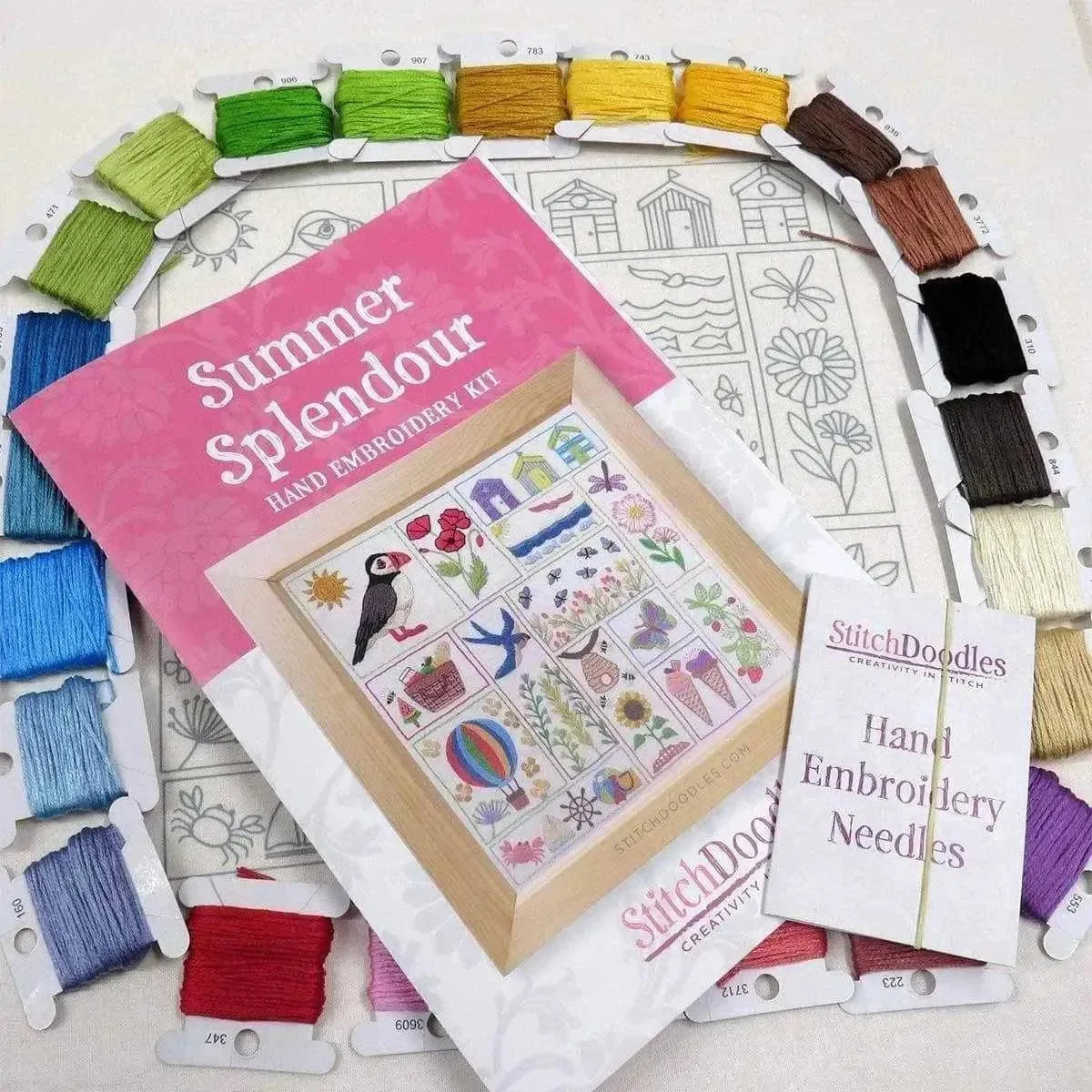 Summer Splendour Hand Embroidery Kit , Embroidery Kit , StitchDoodles , bird embroidery, embroidery hoop kit, Embroidery Kit, embroidery kit for adults, embroidery kit for beginners, embroidery kits for adults, embroidery kits for beginers, embroidery pattern, hand embroidery, hand embroidery fabric, hand embroidery kit, hand embroidery pattern, hand stitching, modern embroidery kits, stitch a long , StitchDoodles , shop.stitchdoodles.com