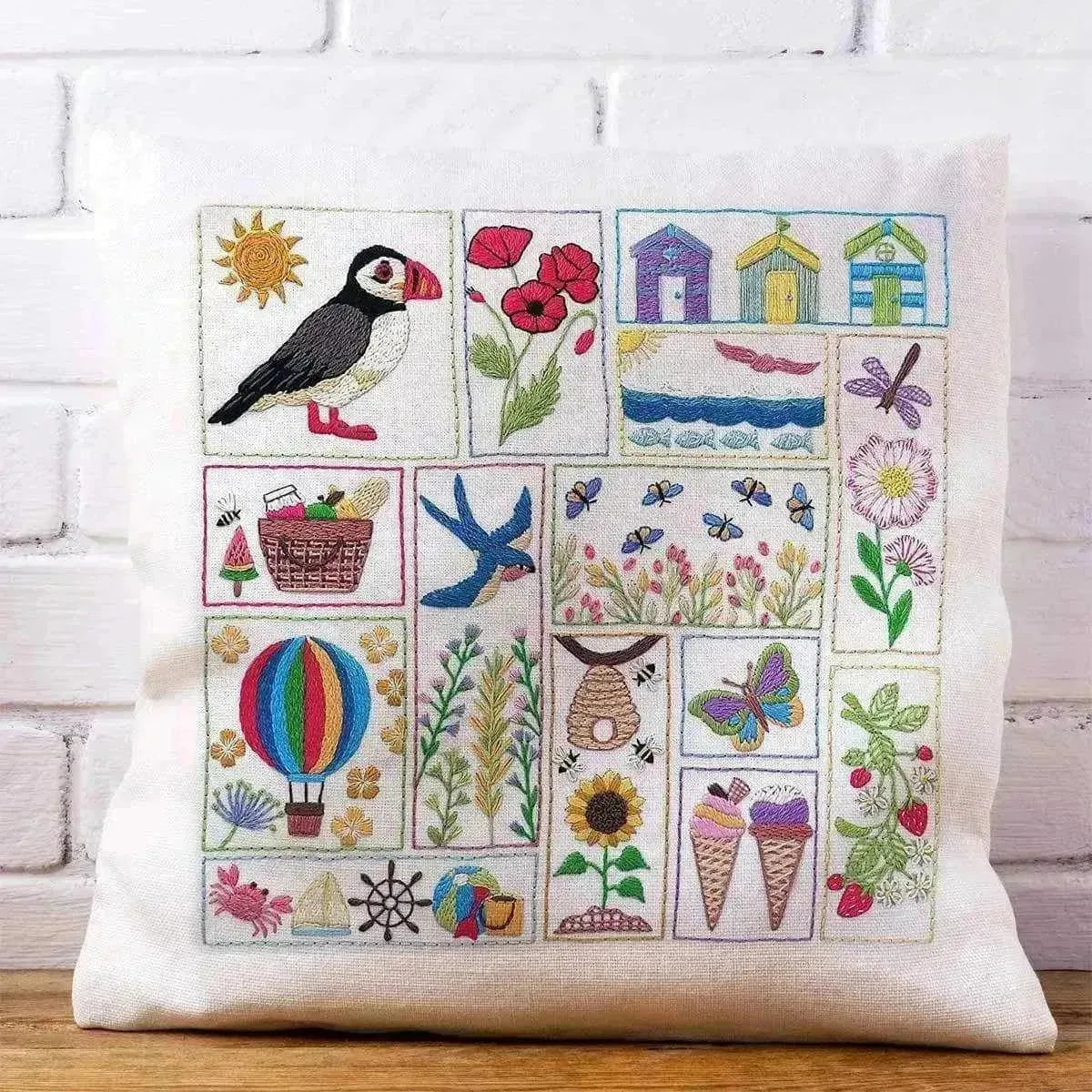 Summer Splendour, Hand Embroidery PDF Pattern , PDF Download , StitchDoodles , beach embroidery, bird embroidery, embroidery hoop kit, embroidery kit for adults, embroidery kit for beginners, embroidery kits for adults, embroidery kits for beginers, hand embroidery, modern embroidery kits, PDF pattern, pre printed fabric, stitch a long, summer embroidery , StitchDoodles , shop.stitchdoodles.com