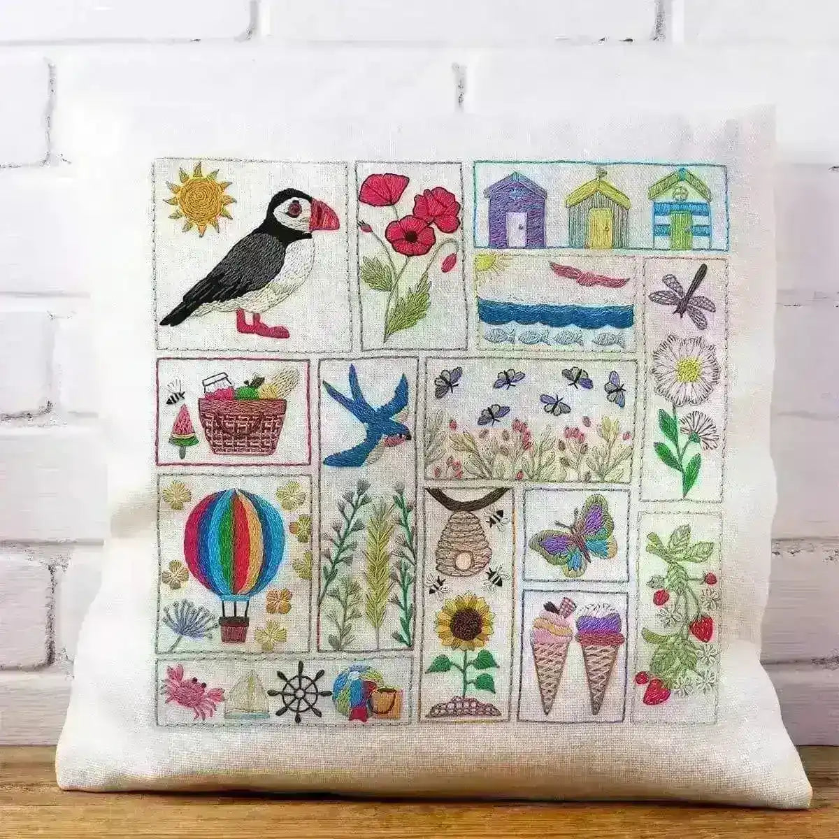 Summer Splendour, Hand Embroidery PDF Pattern , PDF Download , StitchDoodles , beach embroidery, bird embroidery, embroidery hoop kit, embroidery kit for adults, embroidery kit for beginners, embroidery kits for adults, embroidery kits for beginers, hand embroidery, modern embroidery kits, PDF pattern, pre printed fabric, stitch a long, summer embroidery , StitchDoodles , shop.stitchdoodles.com