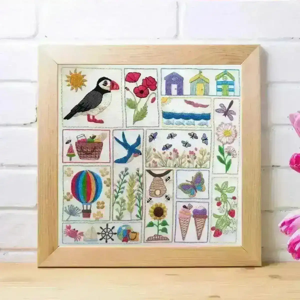 Summer Splendour, Hand Embroidery PDF Pattern , PDF Download , StitchDoodles , beach embroidery, bird embroidery, embroidery hoop kit, embroidery kit for adults, embroidery kit for beginners, embroidery kits for adults, embroidery kits for beginers, hand embroidery, modern embroidery kits, PDF pattern, pre printed fabric, stitch a long, summer embroidery , StitchDoodles , shop.stitchdoodles.com