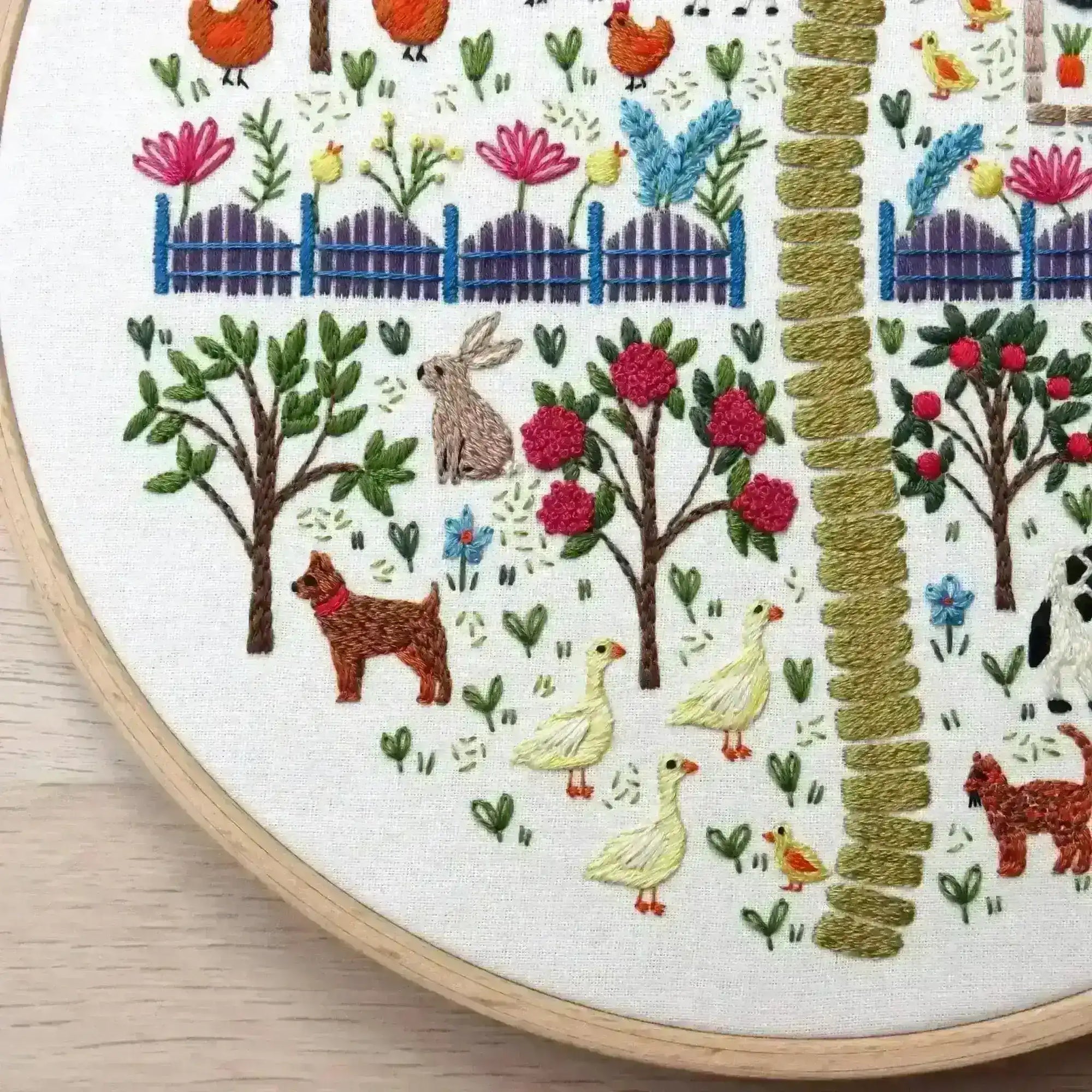 The Homestead, Pre Printed Embroidery Fabric Panel , Pre Printed Fabric Pattern , StitchDoodles , bird embroidery, Embroidery, embroidery hoop, embroidery hoop kit, embroidery kits for beginners, embroidery pattern, garden embroidery, hand embroidery, hand embroidery fabric, hand embroidery kit, hand embroidery seat frame, nurge embroidery hoop, PDF pattern, Printed Pattern, unique embroidery kits , StitchDoodles , shop.stitchdoodles.com