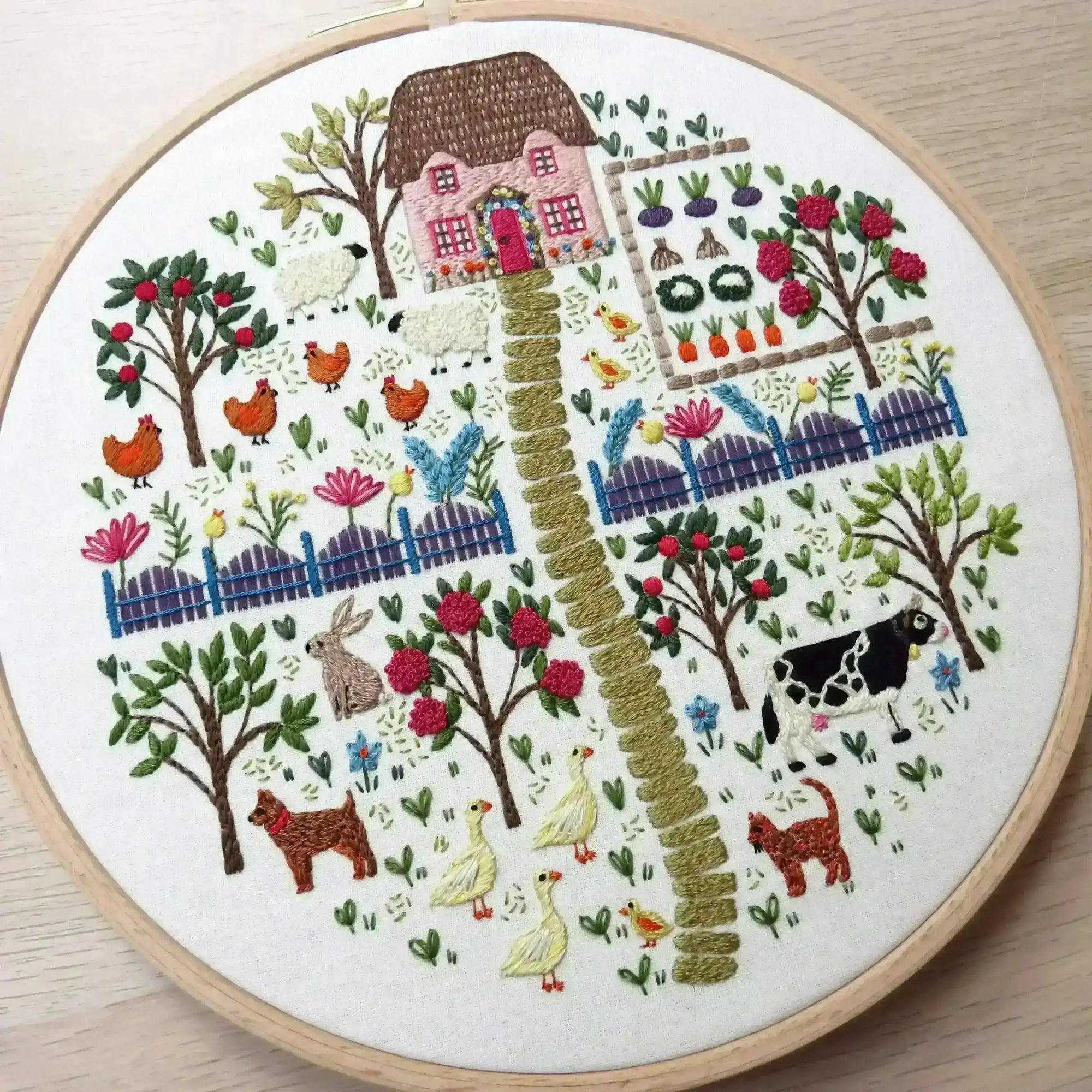 The Homestead, Pre Printed Embroidery Fabric Panel , Pre Printed Fabric Pattern , StitchDoodles , bird embroidery, Embroidery, embroidery hoop, embroidery hoop kit, embroidery kits for beginners, embroidery pattern, garden embroidery, hand embroidery, hand embroidery fabric, hand embroidery kit, hand embroidery seat frame, nurge embroidery hoop, PDF pattern, Printed Pattern, unique embroidery kits , StitchDoodles , shop.stitchdoodles.com