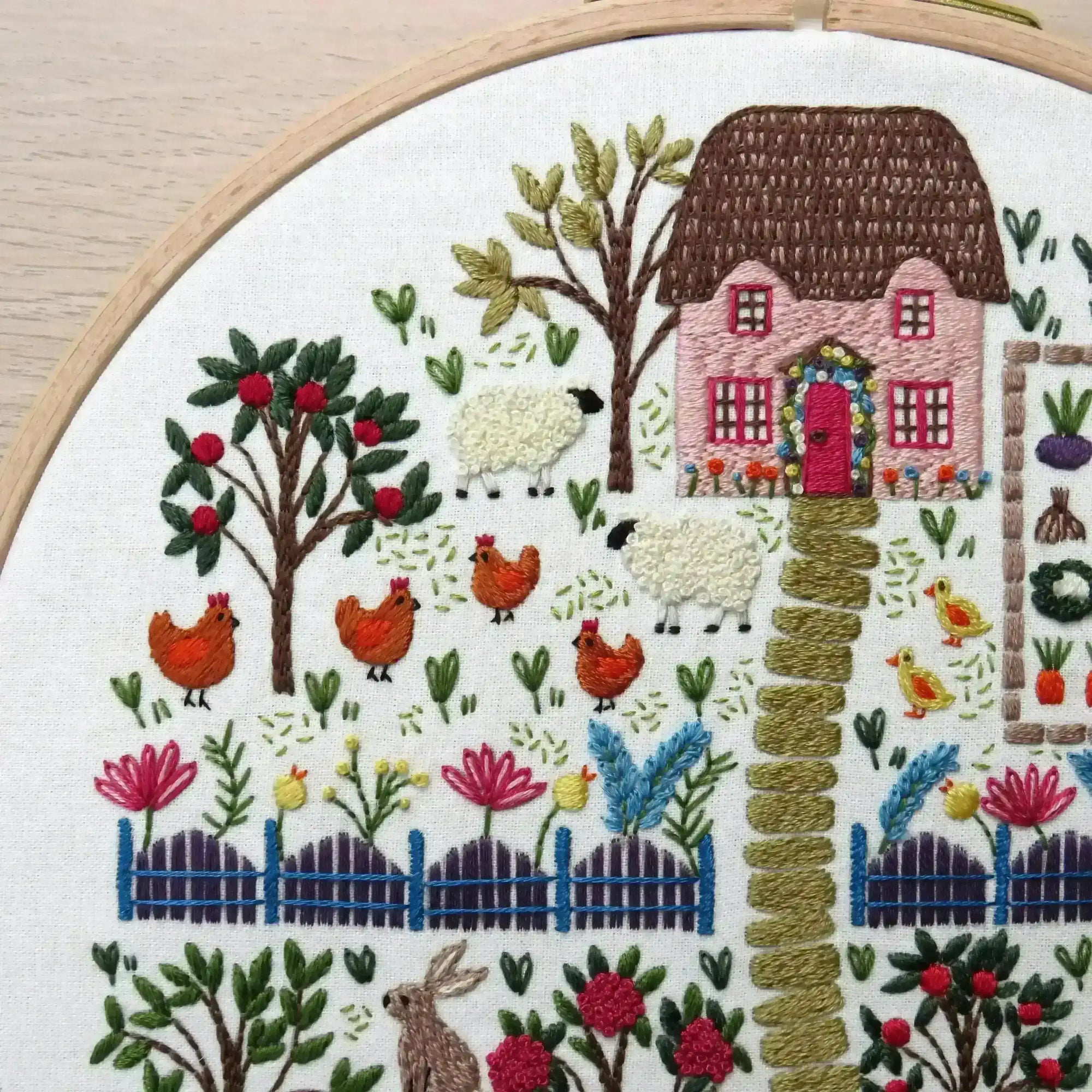 The Homestead, Pre Printed Embroidery Fabric Panel , Pre Printed Fabric Pattern , StitchDoodles , bird embroidery, Embroidery, embroidery hoop, embroidery hoop kit, embroidery kits for beginners, embroidery pattern, garden embroidery, hand embroidery, hand embroidery fabric, hand embroidery kit, hand embroidery seat frame, nurge embroidery hoop, PDF pattern, Printed Pattern, unique embroidery kits , StitchDoodles , shop.stitchdoodles.com