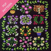 Embroidery patterns on a dark background with 'PDF Pattern' text.