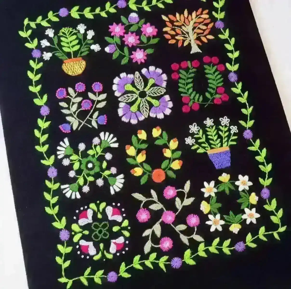 The Night Garden, Hand Embroidery Pattern , PDF Download , StitchDoodles , embroidery hoop kit, embroidery kit for adults, embroidery kit for beginners, embroidery kits for adults, embroidery kits for beginers, hand embroidery, modern embroidery kits, PDF pattern , StitchDoodles , shop.stitchdoodles.com