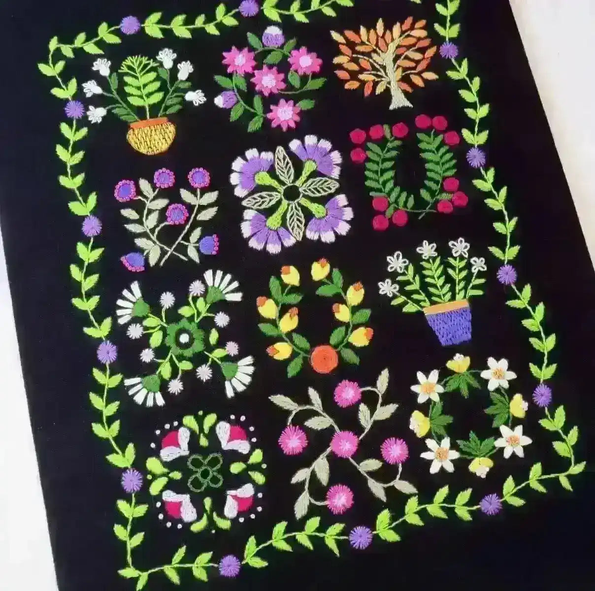 The Night Garden, Hand Embroidery Pattern , PDF Download , StitchDoodles , embroidery hoop kit, embroidery kit for adults, embroidery kit for beginners, embroidery kits for adults, embroidery kits for beginers, hand embroidery, modern embroidery kits, PDF pattern , StitchDoodles , shop.stitchdoodles.com